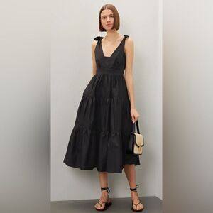 Derek Lam Collective Tie Shoulder Tiered Ruffle Dress Size Small